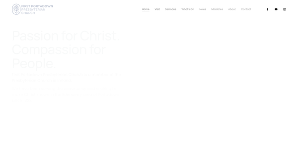 Screenshot of the First Presbyterian Church Portadown website