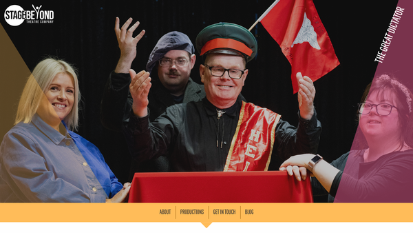 Screenshot of the Stage Beyond Theatre Company website