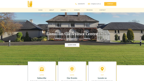 Screenshot of the Lismullin Educational Foundation (N.I.) Ltd website