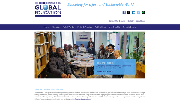 Screenshot of the Centre for Global Education website