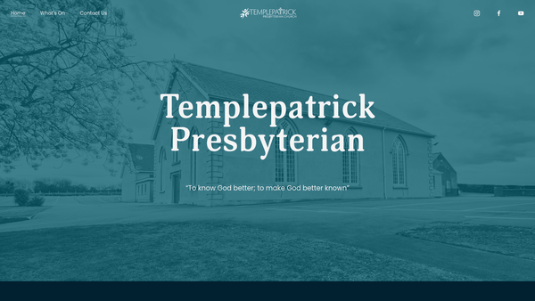 Screenshot of the Templepatrick Presbyterian Church website