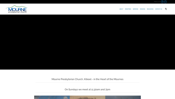 Screenshot of the Mourne Congregation Of The Presbyterian Church In Ireland website