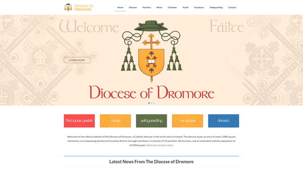 Screenshot of the Dromore Diocesan Trust website