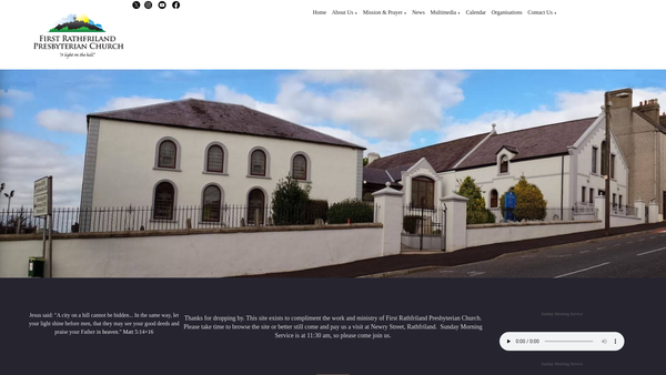 Screenshot of the First Rathfriland Congregation of the Presbyterian Church in Ireland website