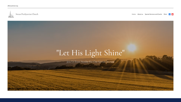 Screenshot of the Strean Congregation of the Presbyterian Church in Ireland website