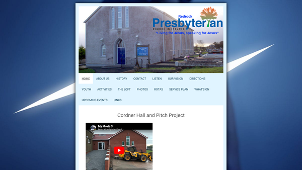 Screenshot of the Redrock Congregation of the Presbyterian Church in Ireland website