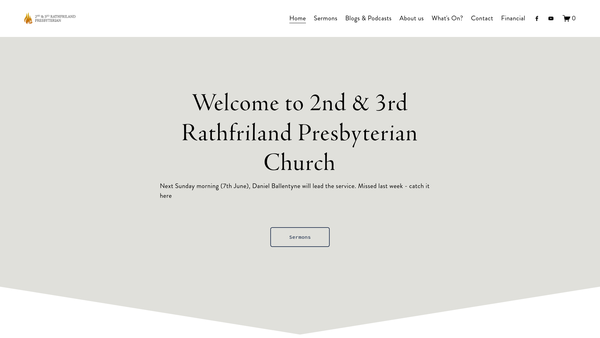 Screenshot of the 2nd & 3rd Rathfriland Congregation of the Presbyterian Church in Ireland website