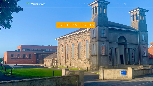 Screenshot of the Waringstown Congregation of the Presbyterian Church in Ireland website