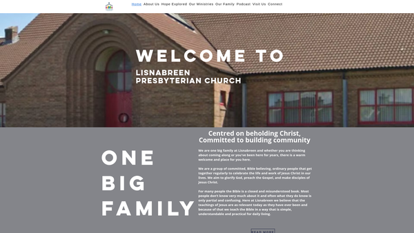 Screenshot of the Lisnabreen Congregation of the Presbyterian Church in Ireland website