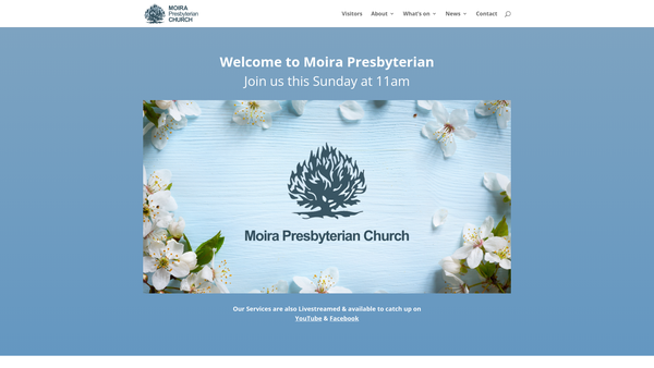 Screenshot of the Moira Congregation of the presbyterian Church in Ireland website