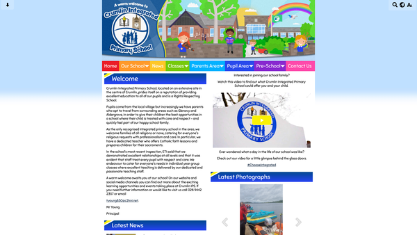 Screenshot of the Crumlin PS PTA website