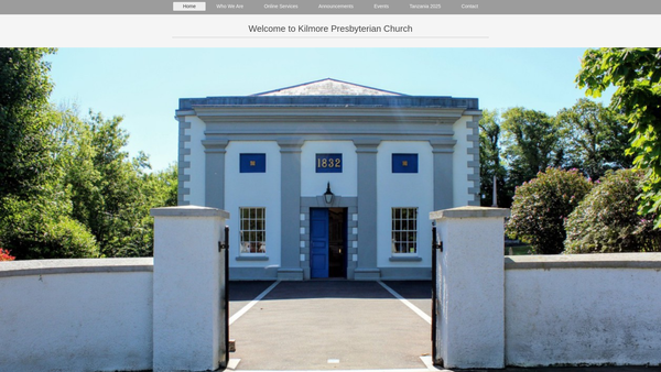 Screenshot of the Kilmore Congregation of the Presbyterian Church in Ireland website