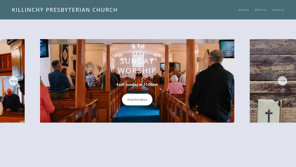 Screenshot of the Killinchy Congregation of the Presbyterian Church in Ireland website