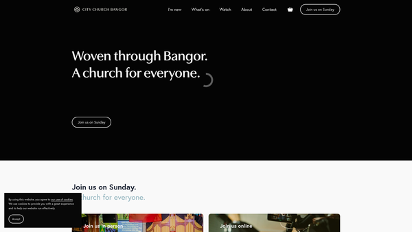 Screenshot of the First Bangor Congregation of the Presbyterian Church in Ireland website