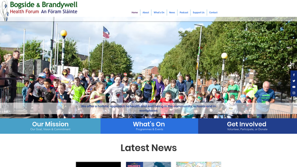 Screenshot of the Bogside and Brandywell Health Forum website
