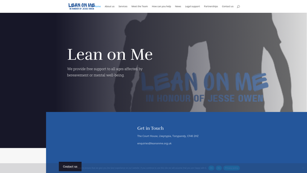 Screenshot of the LeanOnMe website