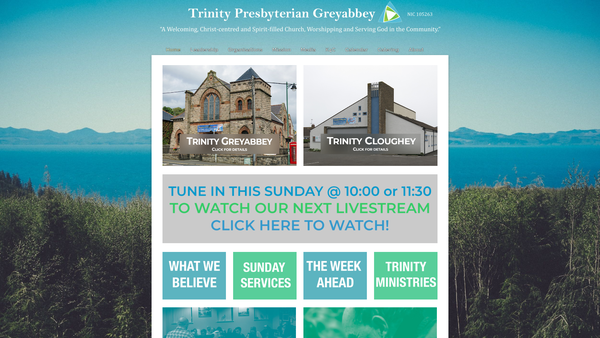 Screenshot of the Trinity Greyabbey Congregation of the Presbyterian Church in Ireland website