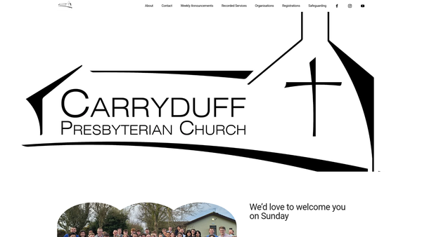 Screenshot of the Carryduff Congregation of the Presbyterian Church in Ireland website