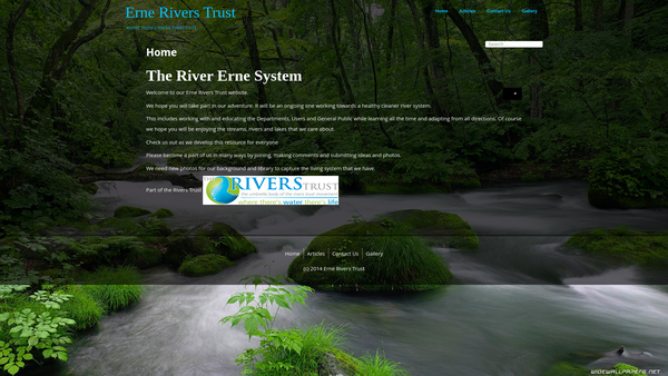Screenshot of the Erne Rivers Trust website