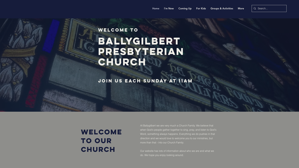 Screenshot of the Ballygilbert Congregation of The Presbyterian Church In Ireland website