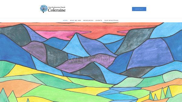 Screenshot of the First Coleraine Congregation of the Presbyterian Church in Ireland website