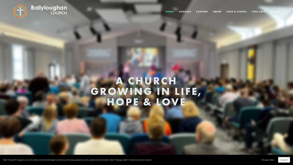 Screenshot of the Ballyloughan Congregation of the Presbyterian Church in Ireland website