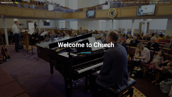 Screenshot of the First Ballymena Congregation of the Presbyterian Church in Ireland website