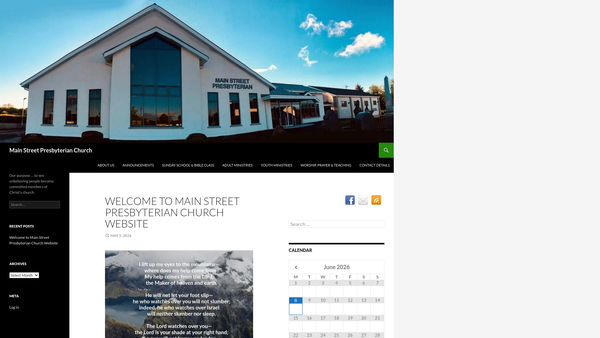 Screenshot of the Main Street Garvagh Congregation of the Presbyterian Church in Ireland website