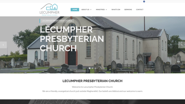 Screenshot of the Lecumpher Congregation of the Presbyterian Church in Ireland website