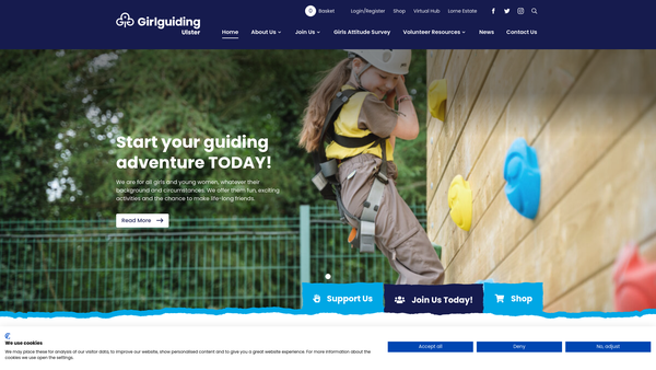 Screenshot of the Girlguiding Ballinderry District website