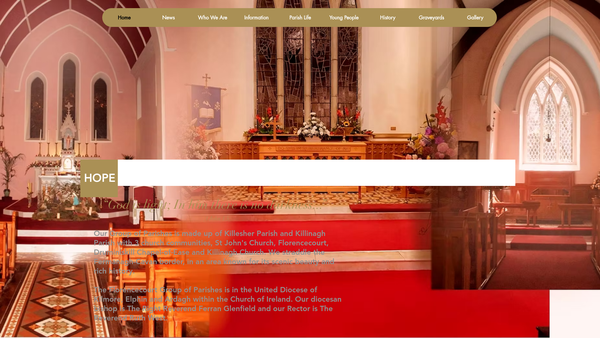 Screenshot of the Florencecourt/Killesher/St John's/Kilmore/Church of Ireland website