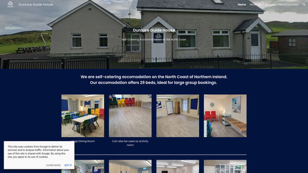 Screenshot of the Dunluce Guide House website