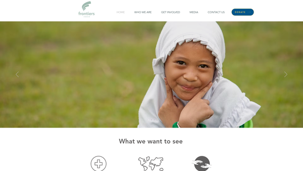 Screenshot of the Frontiers Ireland website