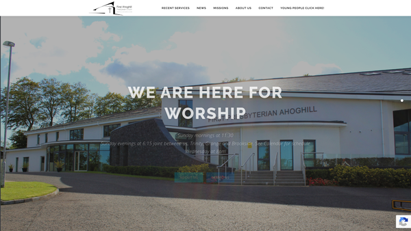 Screenshot of the First Ahoghill Congregation of the Presbyterian Church in Ireland website