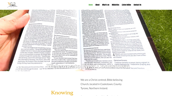 Screenshot of the First Cookstown Congregation of the Presbyterian Church in Ireland website