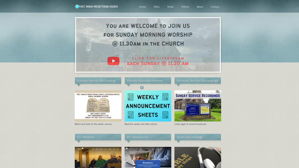 Screenshot of the First Omagh Congregation of the Presbyterian Church in Ireland website