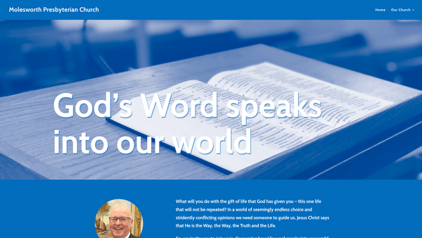 Screenshot of the Molesworth Congregation of the Presbyterian Church in Ireland website