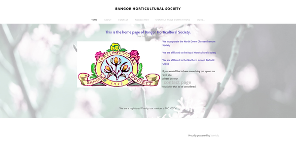 Screenshot of the Bangor Horticultural Society website