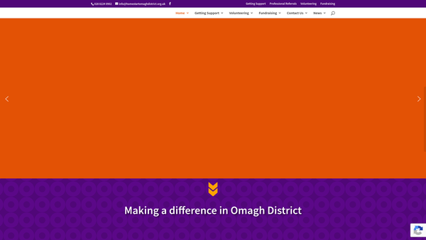 Screenshot of the Home-Start Omagh District website