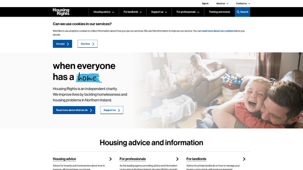 Screenshot of the Housing Rights website