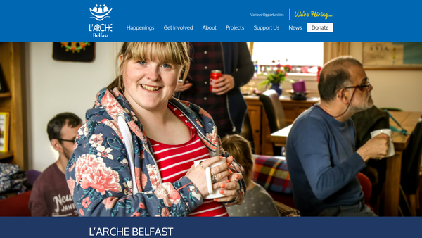 Screenshot of the L'Arche Belfast website