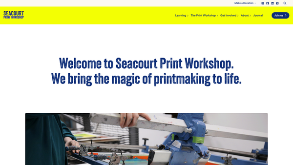 Screenshot of the Seacourt Print Workshop Limited website