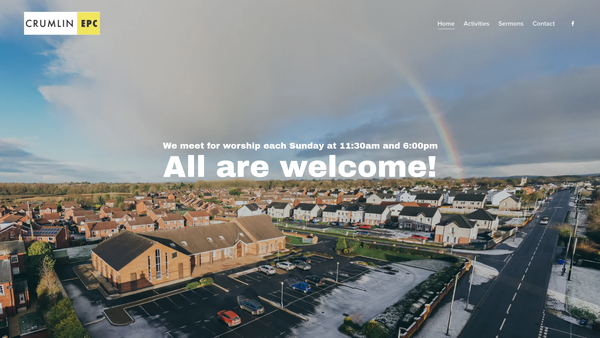 Screenshot of the Crumlin Evangelical Presbyterian Church website