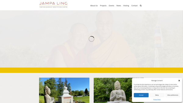 Screenshot of the Jampa Ling Tibetan Buddhist Centre Northern Ireland website
