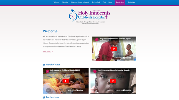 Screenshot of the Holy Innocents Childrens Hospital (Northern Ireland) Group website