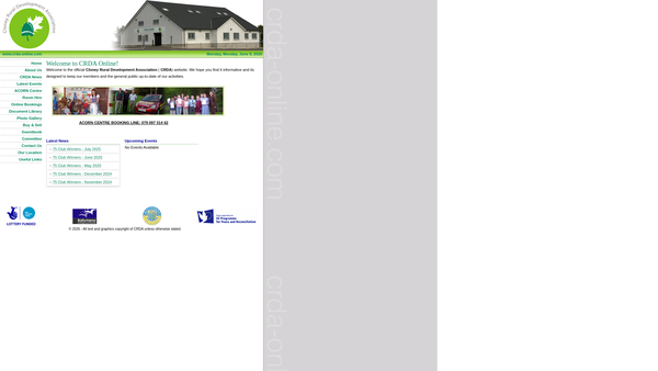 Screenshot of the Cloney Rural Development Association website