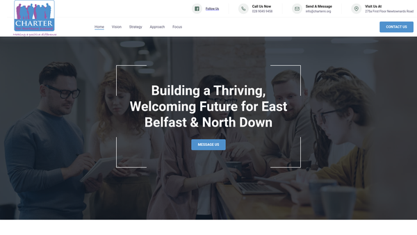 Screenshot of the C.H.A.R.T.E.R for Northern Ireland website