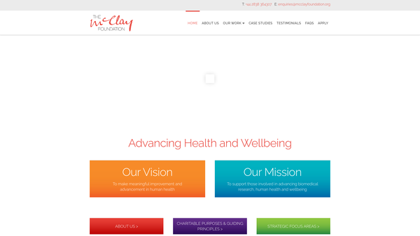 Screenshot of the The McClay Foundation website