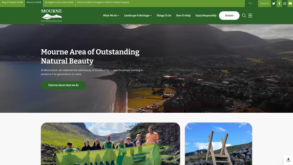 Screenshot of the Mourne Heritage Trust website