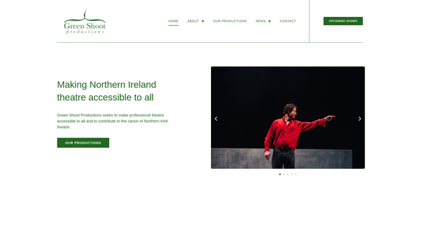 Screenshot of the Green Shoot Productions website